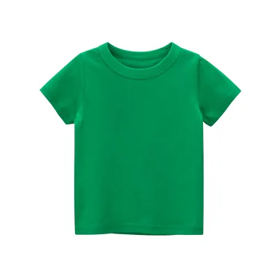 Children Short-Sleeved Solid Color Simple T-Shirt for Boys and Girls