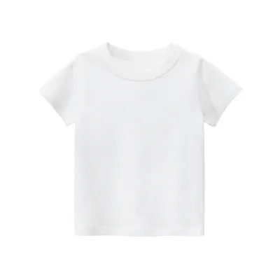 Children Short-Sleeved Solid Color Simple T-Shirt for Boys and Girls