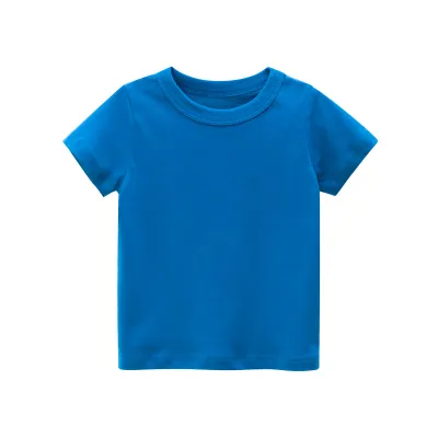 Children Short-Sleeved Solid Color Simple T-Shirt for Boys and Girls