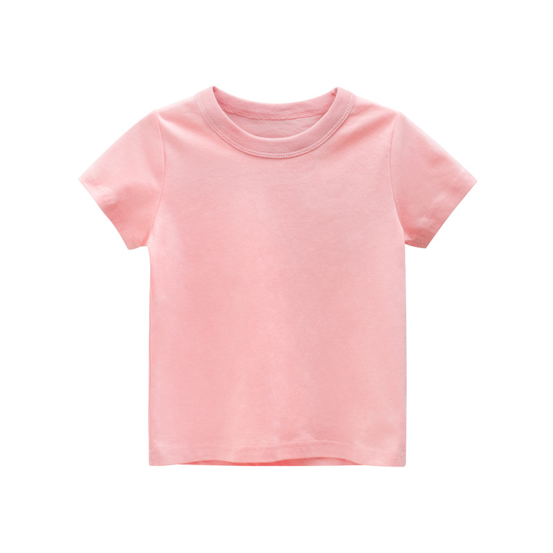 Wholesale Children Short-Sleeved Solid Color Simple T-Shirt