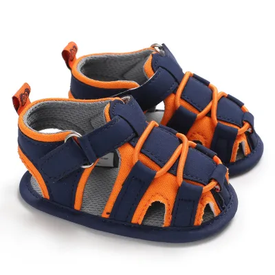 Baby Boy Basic Toe Contrast Soft Sole Sandals Low Top Cotton Leisure