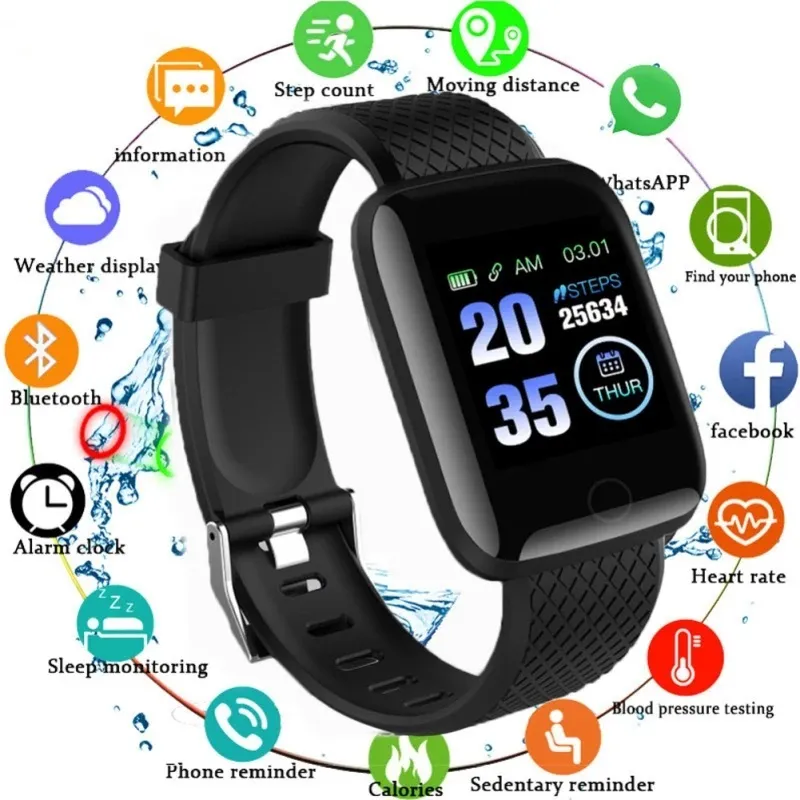 Fashion Silicone Strap Smart Watch with Heart Rate Sports Message Reminder