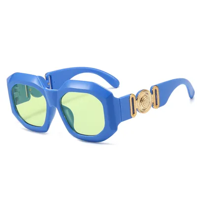 Women Fashion Irregular Shape Plastic Metal Frame Candy Color Sunglasses