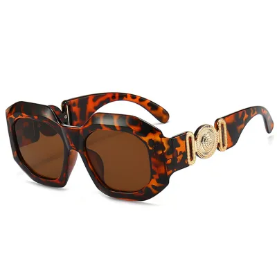 Women Fashion Irregular Shape Plastic Metal Frame Candy Color Sunglasses