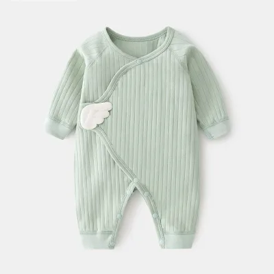 Baby Cute Cotton Stripe Cloud Romper Unisex Long Sleeves Butterfly Coat Leisure