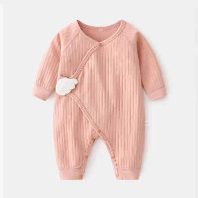 Baby Cute Cotton Stripe Cloud Romper Unisex Long Sleeves Butterfly Coat Leisure