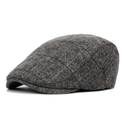 Men Classic Colorblock Plaid Beret
