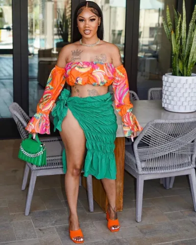 Summer Women Edgy Sexy Casual Fashion Solid Color Ruffled Skirt