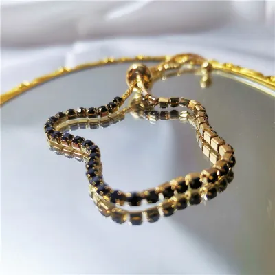 Women Fashion Simple Crystal Zircon Adjustable Bracelet