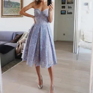 Tube Top Floral Sexy Women Elegant Christmas New Year Party Evening Cocktail Midi Dress