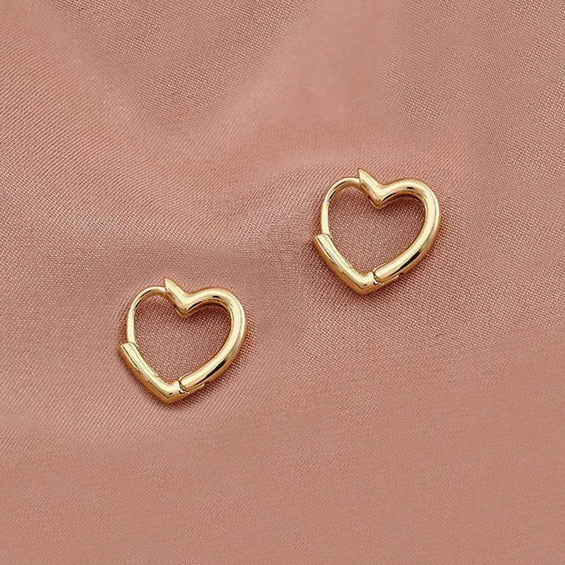 Women Fashion Simple Copper Peach Heart Earrings