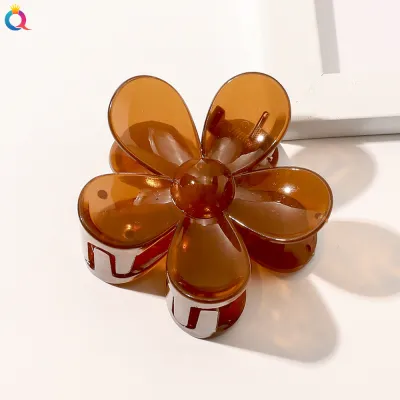 Women's Fashion Simple Resin Autumn Winter Color Floral Hair Clip