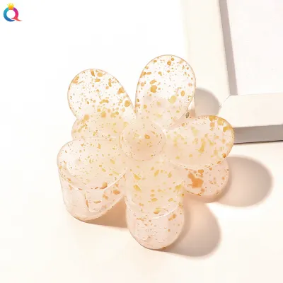 Women's Fashion Simple Resin Autumn Winter Color Floral Hair Clip