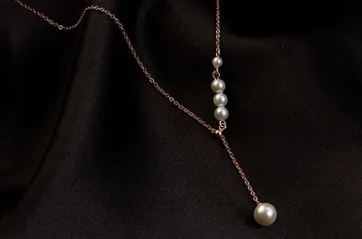 Women Fashion Simple S925 Sterling Silver Pearl Long Necklace