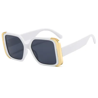 Women Fashion Square Plastic + Metal Frame Sunglasses
