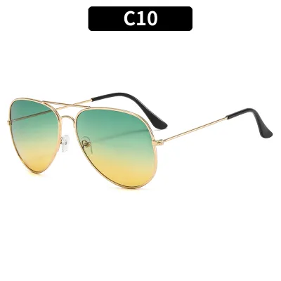 Men Classic Vintage Double Bridge Oval Frame UV Blocking Sunglasses