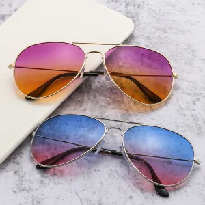 Men Classic Vintage Double Bridge Oval Frame UV Blocking Sunglasses