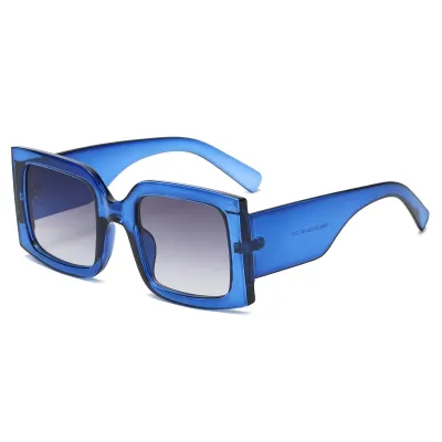 Women Fashion Large Square Frame Wide Temple PC Sunglasses