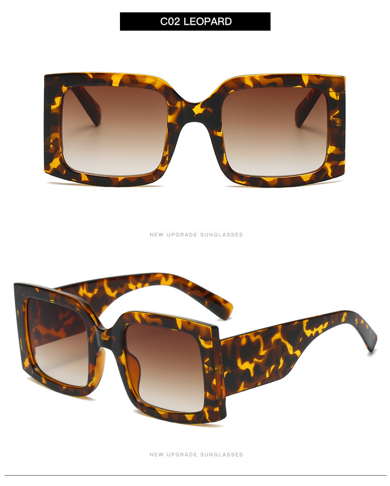 Wholesale Women Fashion Large Square Frame Wide Temple Pc