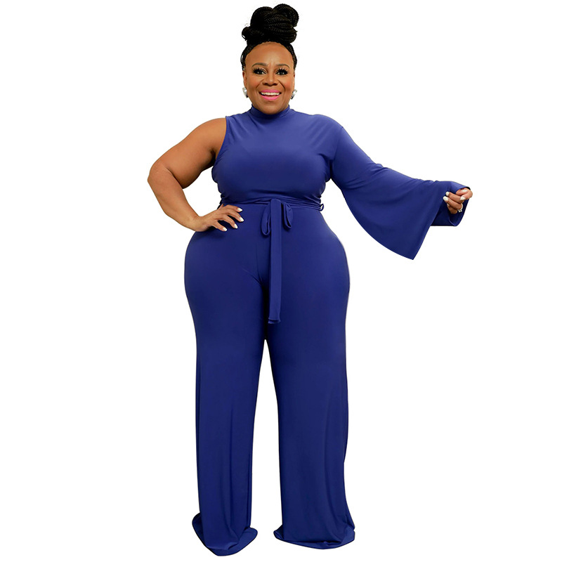 Wholesale Plus Size Women Solid Color Strappy Slanted