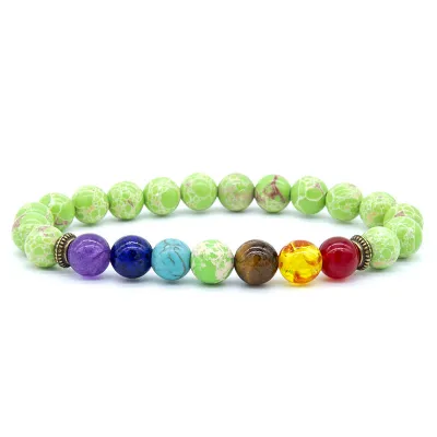 Men's Fashion Colorful Natural Tiger Eye Yoga Energy Beaded Bracelet