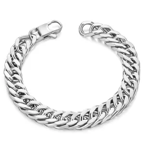 Men Fashion Simple Titanium Steel Square Buckle Bracelet