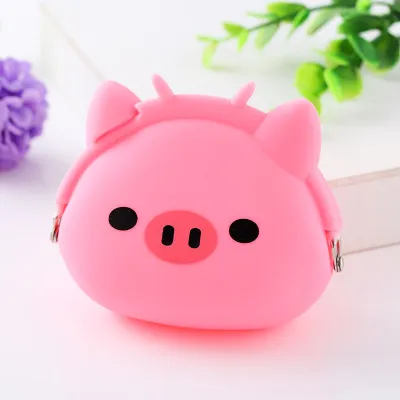 Kids Animal Cartoon Creative Clip Silicone Heart Coin Purse