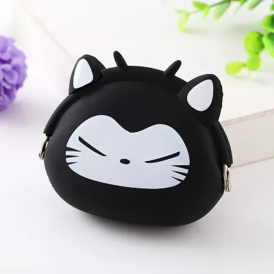 Kids Animal Cartoon Creative Clip Silicone Heart Coin Purse