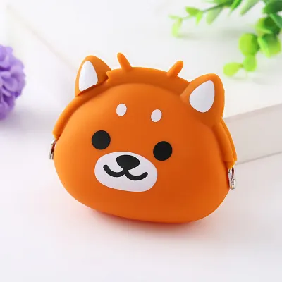 Kids Animal Cartoon Creative Clip Silicone Heart Coin Purse