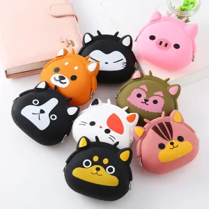 Kids Animal Cartoon Creative Clip Silicone Heart Coin Purse