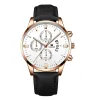 Black Belt Rose Gold Shell White Face Rose Gold Needle