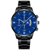Black Black Shell Blue Face Silver Needle