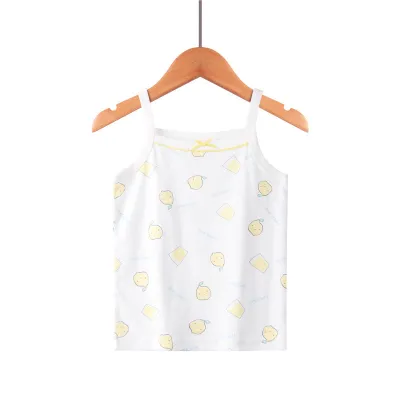 Unisex Kids Toddler Fashion Cotton Print Ribbed Thin Camisole Top Crew Neck Letter Pattern Knitted Vest
