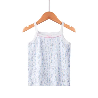Unisex Kids Toddler Fashion Cotton Print Ribbed Thin Camisole Top Crew Neck Letter Pattern Knitted Vest