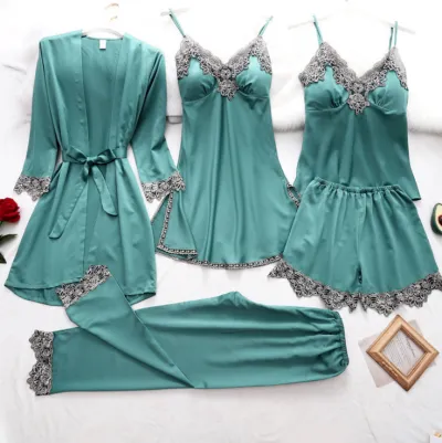 Women Elegant Edgy Color Blocking Casual Satin Sleeveless Camisole And Shorts Pajamas Set
