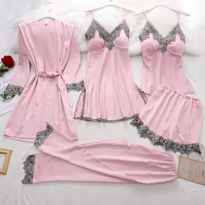 Women Elegant Edgy Color Blocking Casual Satin Sleeveless Camisole And Shorts Pajamas Set