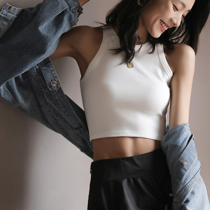 Wholesale Women Summer Cheap Basic Solid Color Cropped
