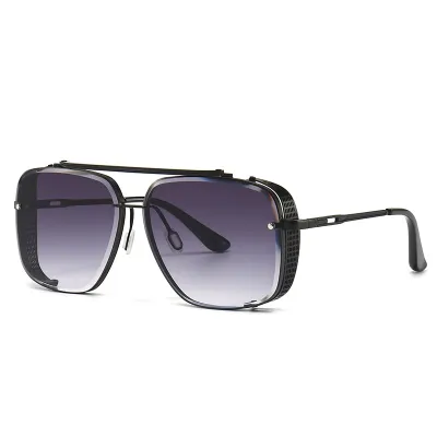 Unisex Square Metal Double Bridge Sunglasses