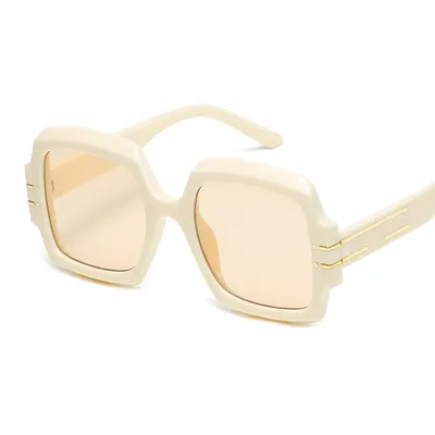 Unisex Square Frame Rice Nail Gradient Sunglasses PC Lens Accessories