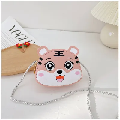 Kids Fashion Cute Candy Shape Tiger Pattern Crossbody Bag Mini PU Leather Toddler
