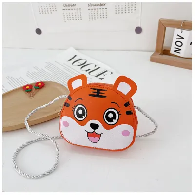 Kids Fashion Cute Candy Shape Tiger Pattern Crossbody Bag Mini PU Leather Toddler