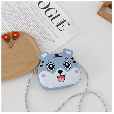 Kids Fashion Cute Candy Shape Tiger Pattern Crossbody Bag Mini PU Leather Toddler