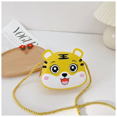 Kids Fashion Cute Candy Shape Tiger Pattern Crossbody Bag Mini PU Leather Toddler