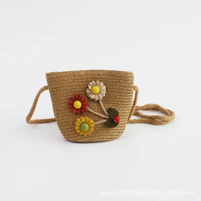 Kids Strawberry Crochet Crossbody Bag Cartoon Strawberry Radish Star Toddler Mini