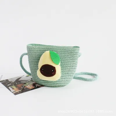 Kids Strawberry Crochet Crossbody Bag Cartoon Strawberry Radish Star Toddler Mini