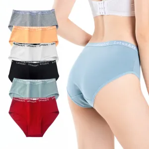 Women Casual Basic High Waist Cotton Letter Printed Panty
