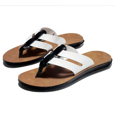 Men Casual Breathable Microfiber Leather Flip-Flops Outdoor Slippers