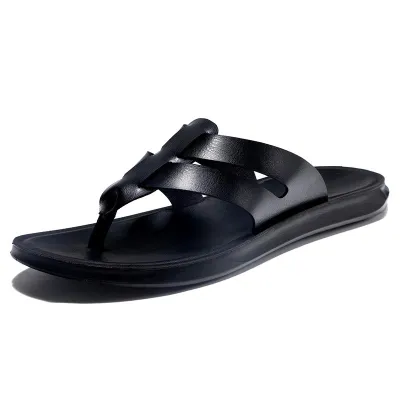 Men Casual Breathable Microfiber Leather Flip-Flops Outdoor Slippers