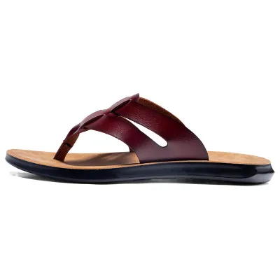 Men Casual Breathable Microfiber Leather Flip-Flops Outdoor Slippers