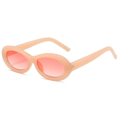 Women Retro Small Oval Frame Candy Color Sunglasses